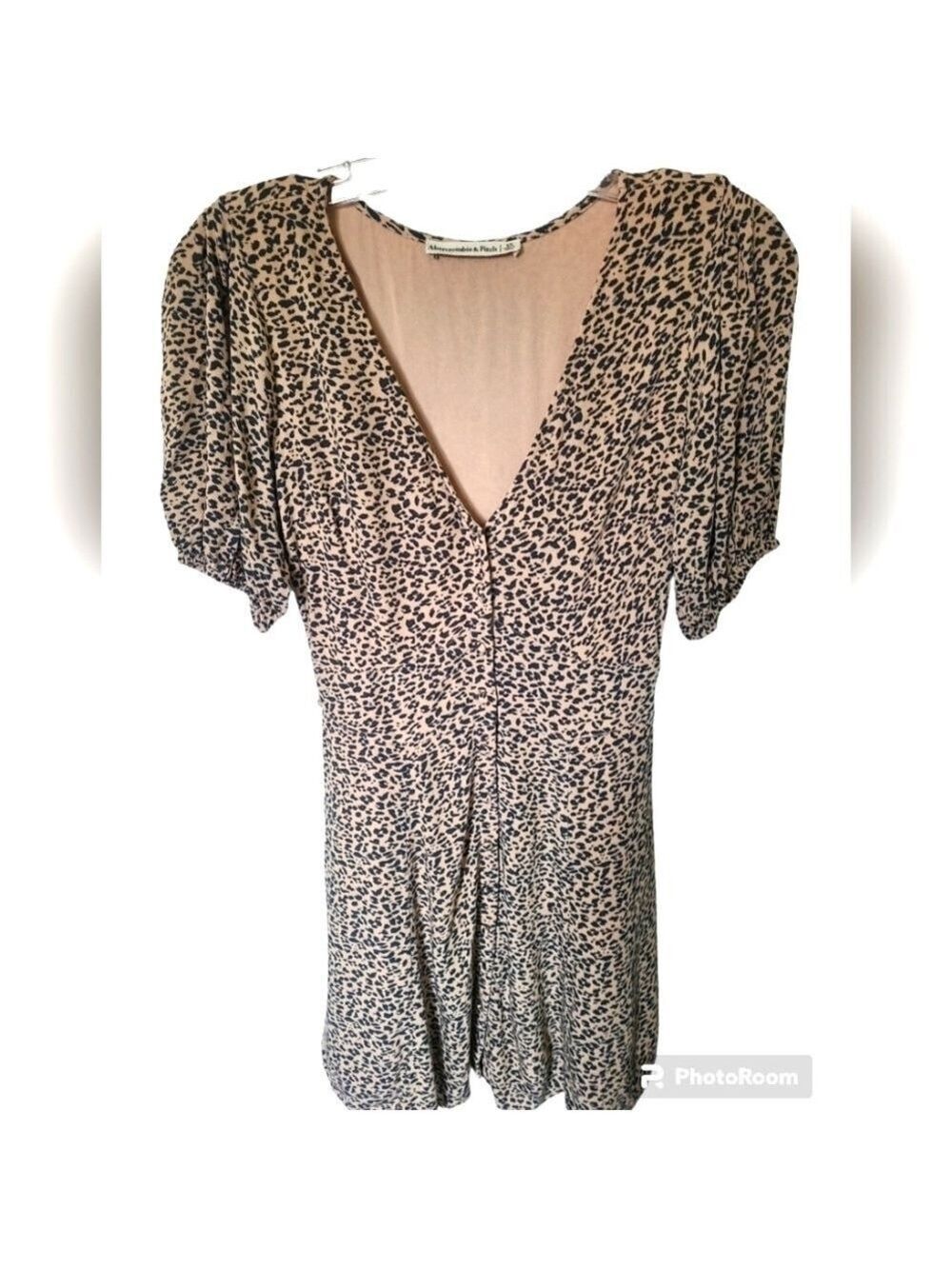 ABERCROMBIE AND FITCH Cheetah Print Short Sleeve Mini Dress Size XS - Picture 2 of 10